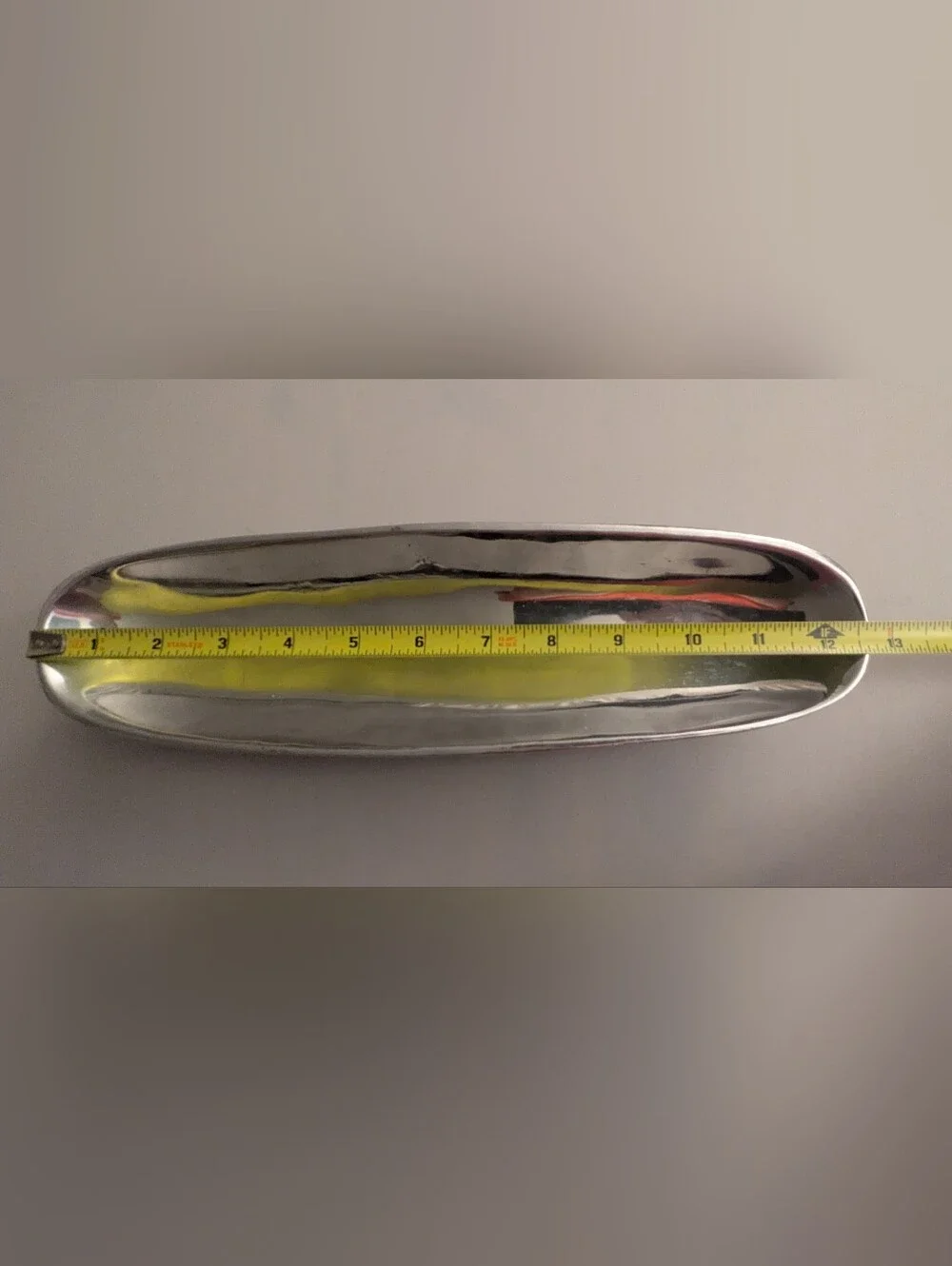 Silver Tone Metal Footed Serving Boat Tray 12.5